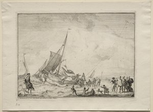 Ein Schiff wird zu Wasser gelassen, 1701 von Ludolf Backhuysen