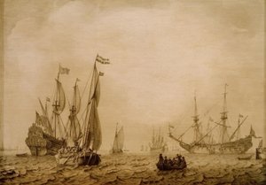 Schiffe auf der Reede von Vlissingen (?) von Ludolf Backhuysen