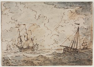 Schiffe auf See von Ludolf Backhuysen