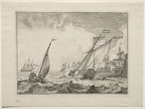 Schiffe in einem Sturm, 1701