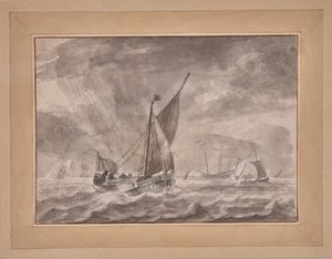 Schiffe in einem Sturm von Ludolf I Backhuysen