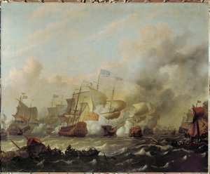 Letzte Seeschlacht im Holländisch-Englischen Krieg von Ludolf I Backhuyzen
