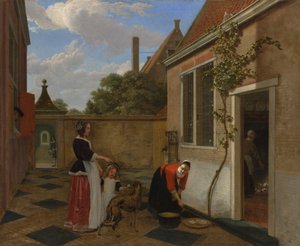 Szene in einem Hof, frühe 1660er Jahre von Ludolf de Jongh