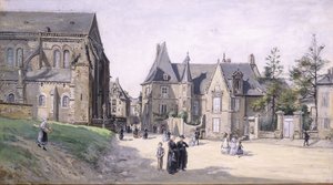 Der kleine Dorfplatz, 1870