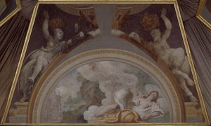 Psyche wird von Zephyrus in den Palast des Cupido getragen