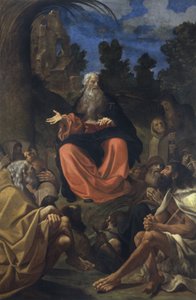 Der heilige Antonius der Abt predigt den Einsiedlern