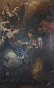 Heilige Katharina von Alexandria im Gefängnis von Kaiserin Faustina besucht von Ludovico Carracci