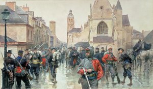 Eine Versammlung der Garibaldini und französischen Truppen in Tours von Ludovico Marchetti