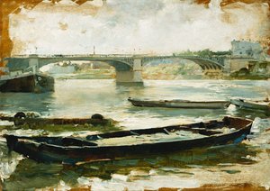 Lastkähne auf der Seine, Paris