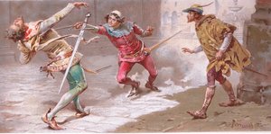 Mut Mann, die Verletzung kann nicht viel sein, Illustration aus Romeo und Julia