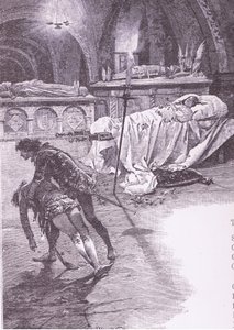 Schöne Julia, die bei den Engeln verweilt., Illustration aus Romeo und Julia