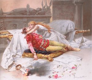 Geh, geh von hier, denn ich werde nicht weggehen., Illustration aus Romeo und Julia