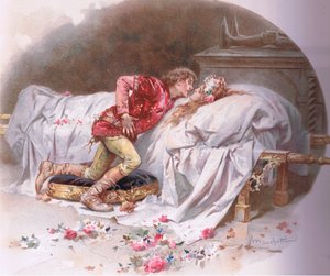 Deine Drogen wirken schnell. So sterbe ich mit einem Kuss., Illustration aus Romeo und Julia