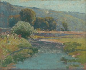 Landschaft mit überflutetem Bach