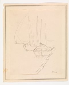 Segelboote an einem Kai von Ludvig Find