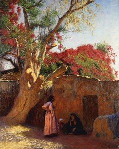 Eine arabische Familie außerhalb eines Dorfes von Ludwig Deutsch