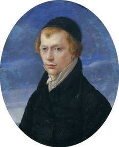 Brustbild eines rothaarigen Herrn mit Tuchkappe von Ludwig Ferdinand Schnorr von Carolsfeld