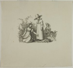 Familie mit Picknickkörben von Ludwig Ferdinand Schnorr von Carolsfeld
