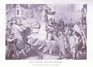 König Gunther begrüßt Siegfried