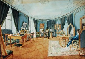 Das Zimmer eines Künstlers in Wien von Ludwig Hild