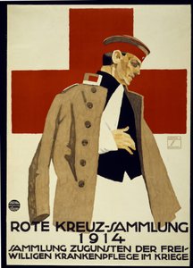 Spendenkampagne für das Deutsche Rote Kreuz, veröffentlicht 1914 (Farblithografie)