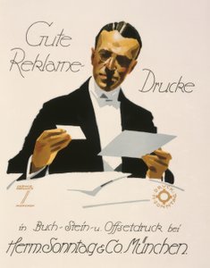 Gute Reklame-Drucke bei Herm. Sonntag und Co. München
