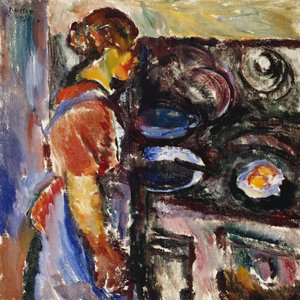Mädchen in der Küche; Pike I Kjokken, 1921 von Ludvik Peter Karsten