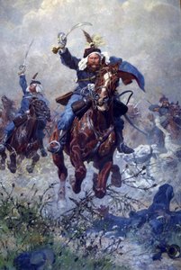 Oberst Maximilian Ritter von Rodakowski und die 13. Ulanen in der Schlacht von Custoza 1866, 1908 von Ludwig Koch