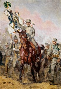 Das zweite Tiroler Kaiserjägerregiment mit seinem Kommandanten