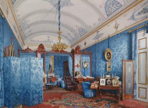 Innenräume des Winterpalastes. Das Ankleidezimmer der Kaiserin Maria Alexandrowna, 1857