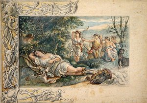 Schlafende Diana mit Gefährtinnen von Ludwig Sigismund Ruhl