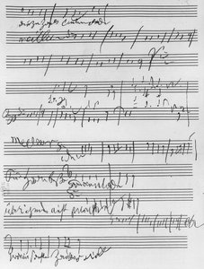 Handgeschriebene Partitur (Tinte auf Papier) von Ludwig van Beethoven