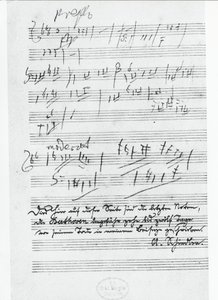 Die letzte Seite der Musik, geschrieben vom deutschen Komponisten Ludwig van Beethoven (1770-1827) von Ludwig van Beethoven