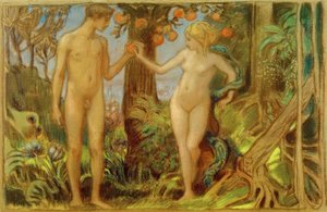Adam und Eva beim Baum der Erkenntnis