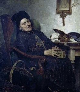 Alte Frau in Interieur