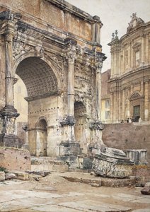 Der Bogen des Septimius Severus in Rom von Luigi Bazzani