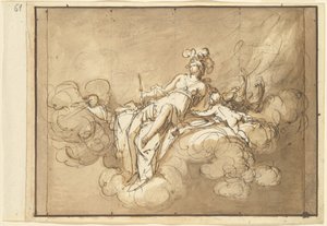 Juno auf den Wolken sitzend