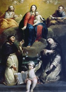 Die Madonna des Rosenkranzes mit den Heiligen Dominikus, Katharina, Maria Magdalena und Josef, 1732