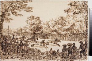 Pferderennen (wahrscheinlich das Fest von San Giovanni in Florenz) von Luigi Garibbo