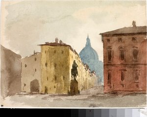 Ansicht des Platzes der Kirche Santa Annunziata, Florenz