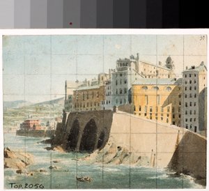 Ansicht der Mauern am Meer in Genua von Luigi Garibbo