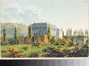 Ansicht einer Villa wahrscheinlich im Stadtteil Albaro, Genua