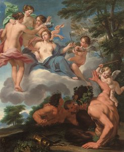 Allegorie der Liebe, die die Lust besiegt von Luigi Garzi