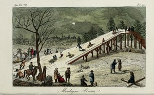 Achterbahn. Illustration aus Il costume antico e moderno o storia del governo von Giulio Ferrario