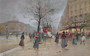 Abend im Opernviertel der Grands Boulevards, frühes 20. Jahrhundert