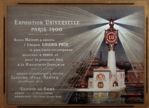 Weltausstellung in Paris 1900: Werbung für die Marke LU - Illustration von Luigi Loir (1845-1916) von Luigi Loir