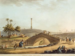 Ägypten, Brücke über den Alexandria-Kanal, von Luigi Mayer, Gravur