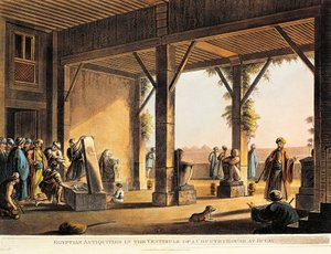 Ägyptische Antiquitäten im Hof eines Hauses in Boulaq, aus Views in Egypt
