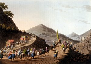 Exodus auf den Straßen der Balkangebirge - in „Views in the Ottoman Dominions, in Europe, in Asia, and some of the Mediterranean islands“ nach den Originalzeichnungen von Luigi Mayer, London von Luigi Mayer
