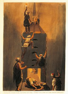 Frankreich, Paris, Durchgang von der zweiten zur dritten Galerie in der Großen Pyramide von Gizeh